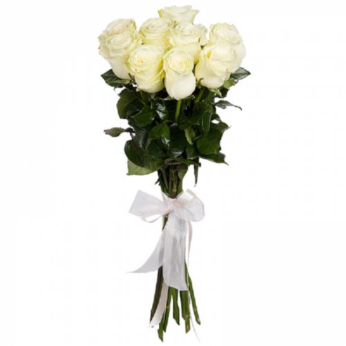 Купить 9 белых роз с доставкой по Новоалександровке